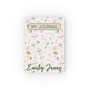 Journal rétro champignon, carnet personnalisé, journal vintage champignons, carnet de croquis personnalisé champignon vénéneux, cadeau pour amoureux de la nature