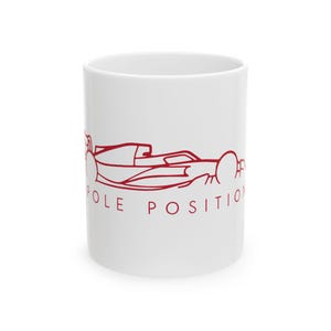 Pole Position Ceramic Mug Racing Fan Gift Coffee Cup for Motorsport Enthusiast Race Car Driver Present Race Drinkware, Gift for Racing Lover