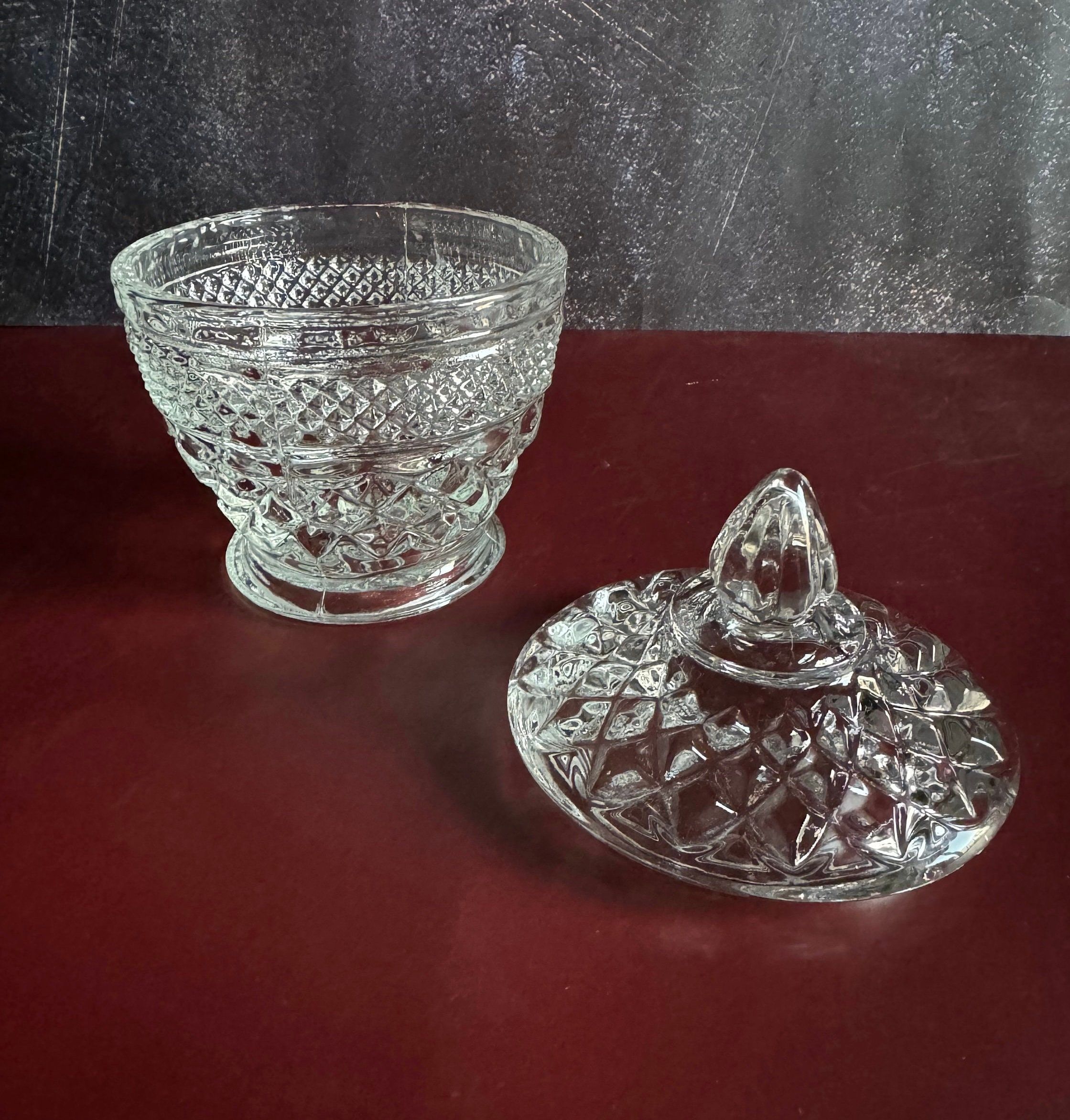 Wexford Crystal Sugar Bowl by Anchor Hocking - Etsy