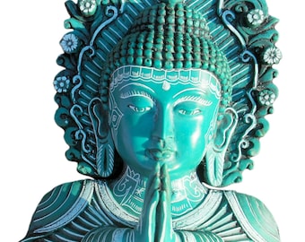 Handgeschilderde Boeddha-muursculptuur: Namaste Home Decor