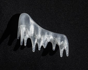 Icicle Brooch Funky Accessories Unique Gift For Her Edgy Jewelry Art Statement Brooch 3D Print Jewelry Ice Snow Nature Inspired