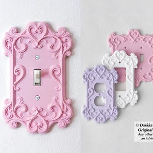 Rokoko Wand Teller Cover Romantisch Wohnkultur Herz Prinzessin Switch Rosa Lila 2 Fach