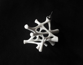 Coral Earrings Statement Jewelry Unique Gift For Her Biology Accessories Abstract Earring Parametric 3D Print Ocean Art Science Gift