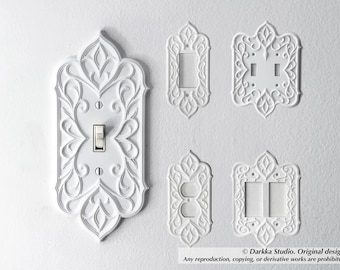 Placa embellecedora para interruptor de luz de estilo Art Nouveau: decoración de pared victoriana