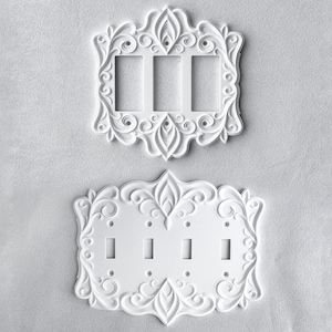 Victorian Rococo Light Switch Plate Cover: 3-4 Gang, Art Nouveau