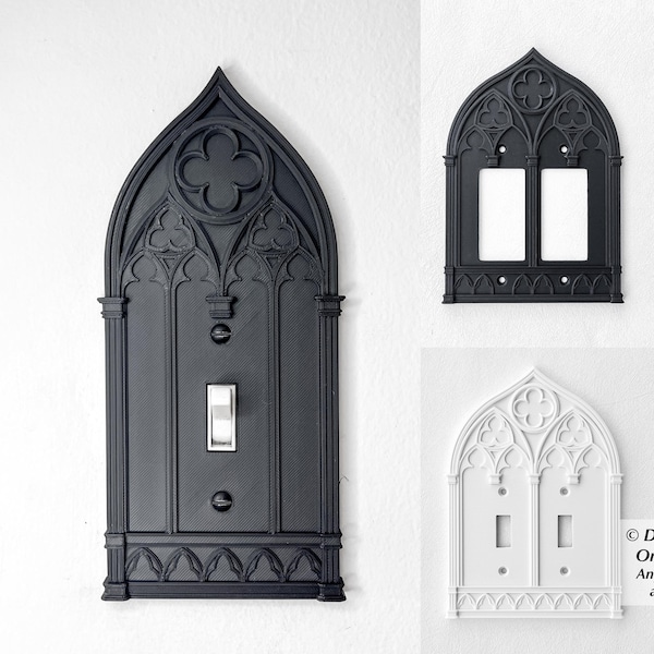 Gothic Light Switch Plate Cover: Dark Medieval Wall Decor 2-gang Double Rocker Toggle Wall Outlet Plate
