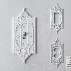 Placca di copertura per interruttore della luce barocco, placca di copertura per presa a muro a 2 bande con doppia leva