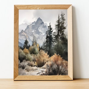 Grand Teton National Park Natur Aquarell Skizze druckbare Download