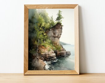 Isle Royale National Park Nature Watercolor Sketch Printable Download