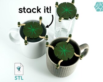 Mug Stacker Lily Pad 3D Printable STL | Organize your Drinkware with “Lilia”