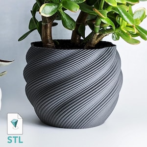 Plant Pot STL 3D Print File for Planters and big Plant Pots to 3D Print | Flower Pot + Drain Tray  |  Instant Download