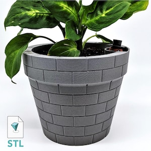 Self-Watering Plant Pot STL 3D Print File with a Gentleman Earthworm Companion | Planter STL