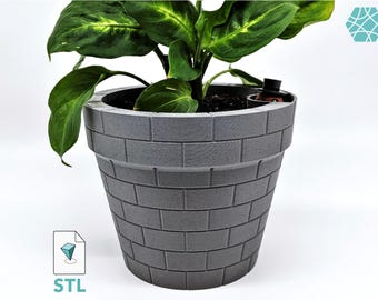 Self-Watering Plant Pot STL 3D Print File with a Gentleman Earthworm Companion | Planter STL