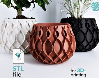 Plant Pot STL 3D Print File Model "Bellvere" for Planters and big Plant Pots to 3D Print | Flower Pot |  Instant Download