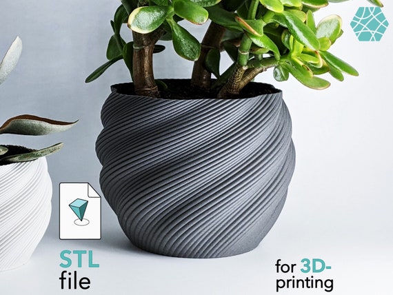 Plant Pot STL 3D Print File for Planters and Big Plant Pots to 3D