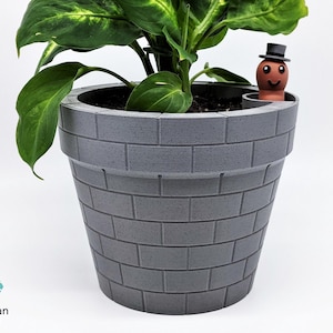 Self-Watering Plant Pot STL 3D Print File with a Gentleman Earthworm Companion | Planter STL