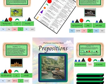 Montessori Grammar Box, Prepositions, Parts of Speech, Language