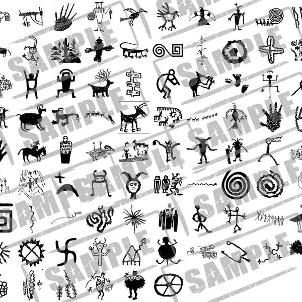 Petroyglyphs SVG and JPG Images 240 Images Bundle Southwestern