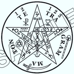 Pieczęć tetragramu SVG YHWH Imię Boga Magiczny krąg