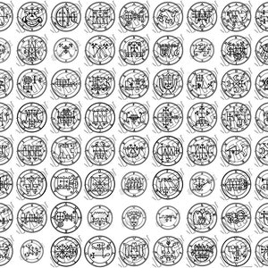 Pacote de todos os 72 Ars Goetia Demon Sigils