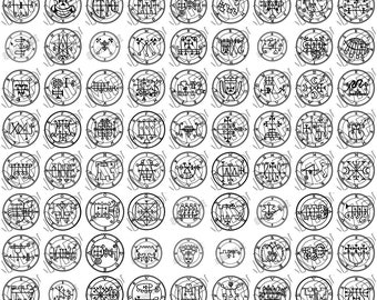 All 72 Ars Goetia Demon Sigils Pack Goetia Occult Black Magic Summoning Circles Pack