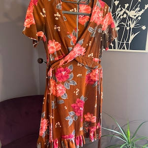 70s vintage wrap style dress