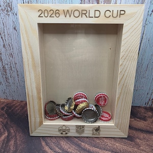 World Cup 2026 Bottle Cap Shadow Box | USA, Canada, Mexico Soccer Fan Display