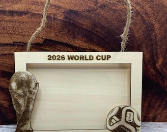2026 World Cup Photo Frame, Soccer Trophy Engraved Frame, Keepsake Picture Frame