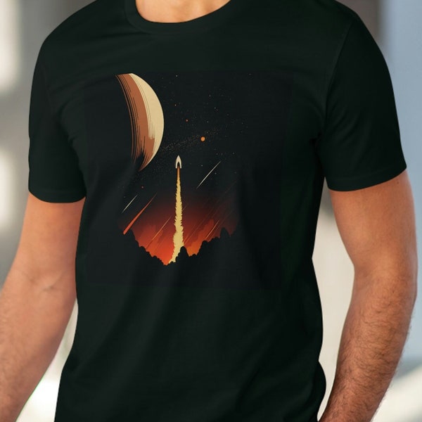 Space T shirt, Rocket minimal T shirt, Sci fi T shirt, Style T shirt, Minimalistic style T shirt, Artistic T shirt, Cool design T shirt