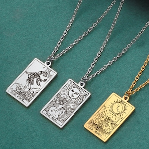 Tarot Halskette/Anhänger Schmuck für Karten der Sterne, Tod, Sonne, Geliebten etc.