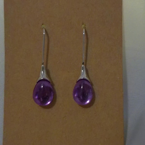 Purple Teardrop Dangle Earrings