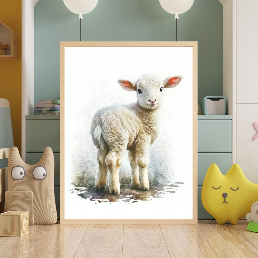 Cute Baby Lamb Nursery Digital Wall Art Instant Download Printable