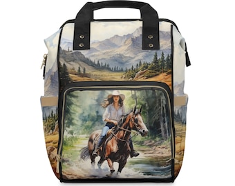 Western Adventure: Multifunctional Diaper Backpack for Stylish and Practical Parenting