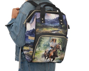 Western Adventure: Multifunctional Diaper Backpack for Stylish and Practical Parenting