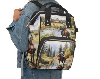 Western Adventure: Multifunctional Diaper Backpack for Stylish and Practical Parenting