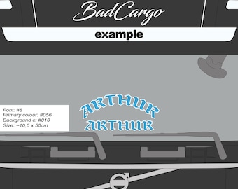 Autocollant nominatif pour chauffeurs de camion | Sticker pare-brise camion bicolore personnalisé | Sticker pare-brise de camion personnalisé | Plaque signalétique pour camionneurs