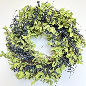 Front door wreath Spring Every day BlueBerry Christmas wreath winter wreath Gift wreath 24"wreath