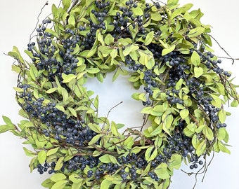 Front door wreath Spring Every day BlueBerry Christmas wreath winter wreath Gift wreath 24"wreath