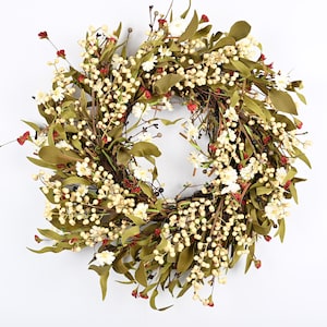 Fall wreaths for front door Berry wreaths for Door, Eucalyptus Mini Berry Outdoor Decor, Door Wreaths, Every day Decor, fall design Gift 24&quot;