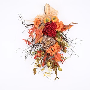 Fall Swag wreaths for front door wreaths Baskets for Door, Outdoor Decor, Door Wreaths, Every day Decor, fall design Gift H 24&quot; W 16&quot;