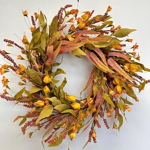 Fall wreaths for front door wreaths for Door, Outdoor Decor, Door Wreaths, Every day Decor, fall design Gift 22"