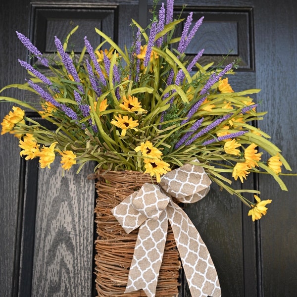 26" Basket wreaths for front door wreaths Baskets for Door, Outdoor Decor, Door Wreaths, Every day Decor, Gift