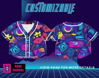 Rave Jersey Customizable Rave Jersey Crop Top Custom 90s Rave Womens Rave Outfit 1990 Retro Customizable womens rave jersey Old school 90s