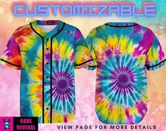 Rave Jersey Customizable Tie Dye Rave Jersey Rave Tie Dye Outfit Customizable men's rave jersey Custom women's rave jersey men's rave outfit