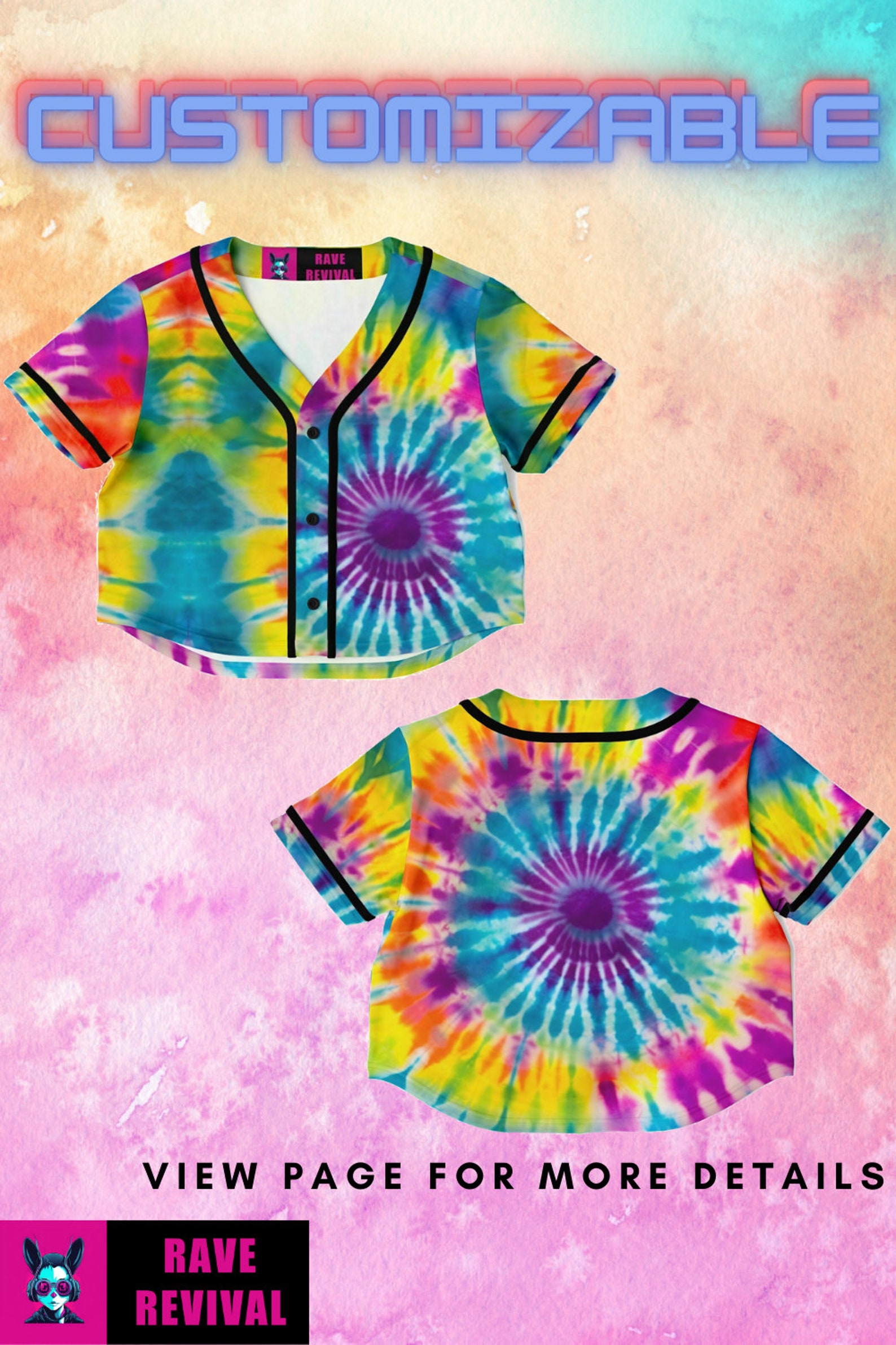 Rave Jersey Customizable Rave Jersey Crop Top Custom Tie Dye Rave ...