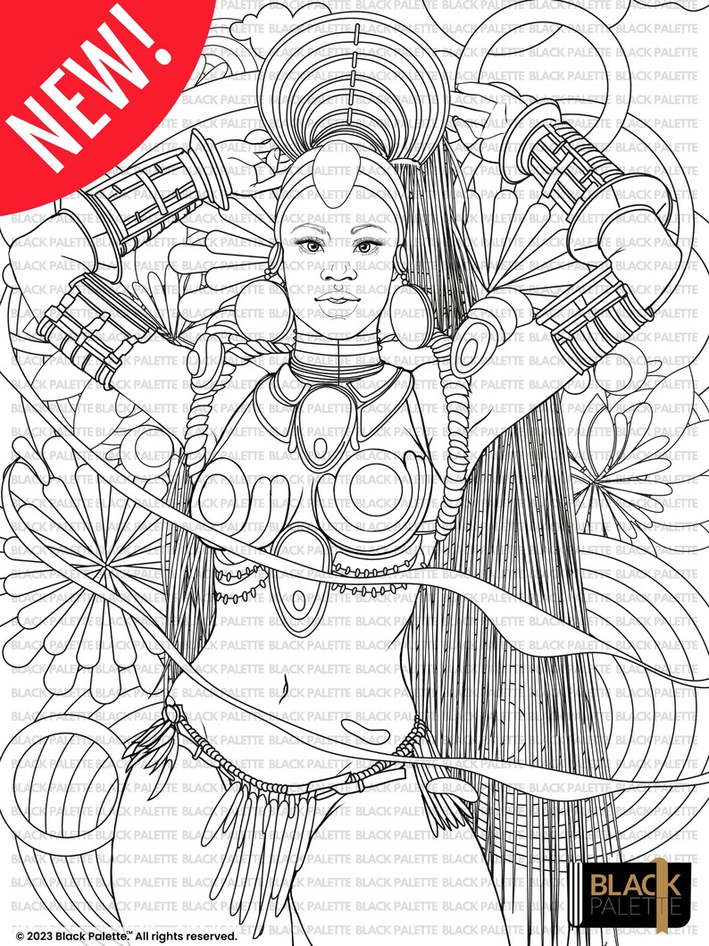 Fantasy Coloring Page Anime Coloring Page Digital Download Adult ...