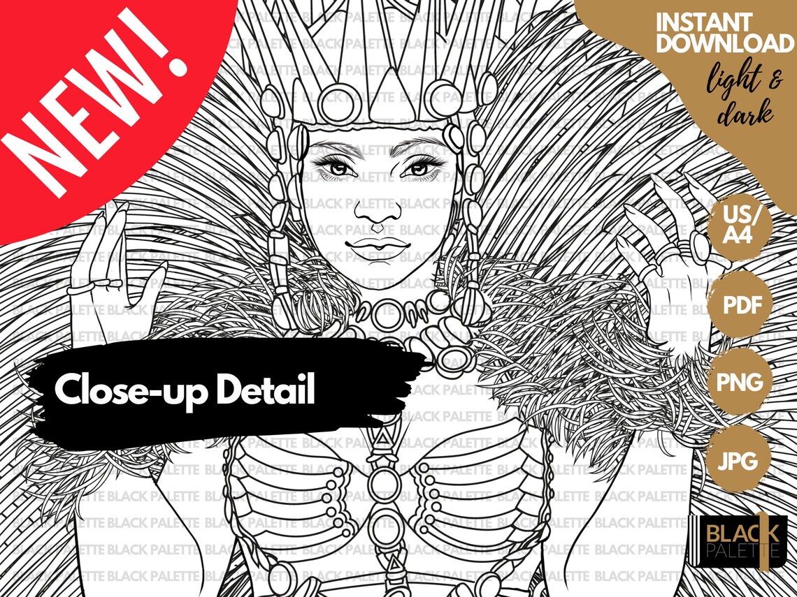 Fantasy Coloring Page Anime Coloring Page Digital Download Adult