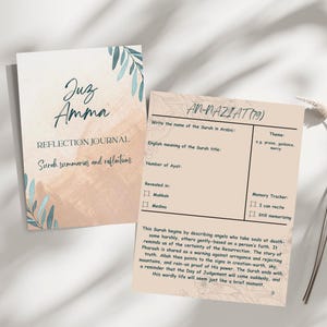 Juz Amma Reflection Journal Qur&#39;an  Surah Recitation Memorization Tracker Islamic Printable for Kids & Adults Muslim Du&#39;a PDF Download