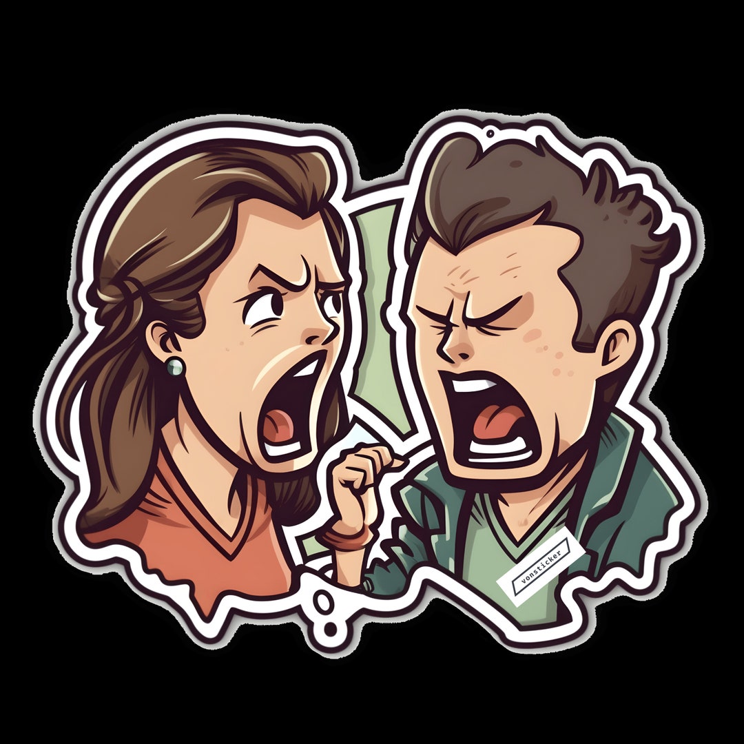 Sticker of an Arguing Couple Digital Instant Download - Etsy