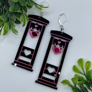 Glowforge Laser Valentines Heart Guillotine Acrylic Earrings File Digital Download SVG